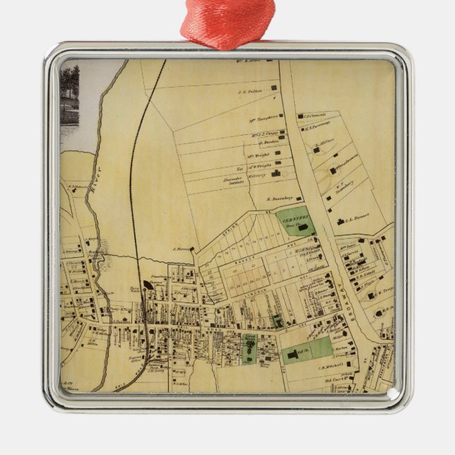 Ornement Carré Argenté White Plains, NY (Devant)