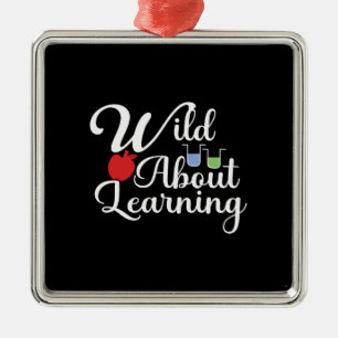 Ornement Carré Argenté Wild About Learning