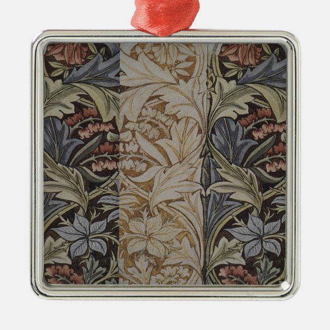 Ornement Carré Argenté William Morris Bluebell Tapestry Design (Devant)