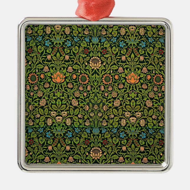 Ornement Carré Argenté William Morris - Columbine, dark green, Case-Mate (Devant)