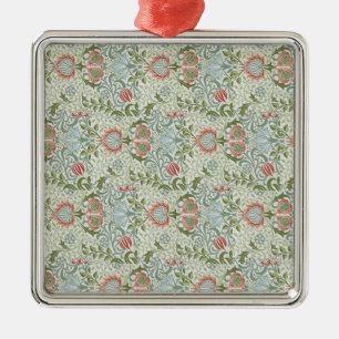Ornement Carré Argenté William Morris Motif d'art décoratif
