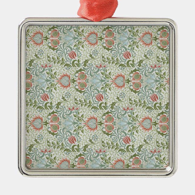 Ornement Carré Argenté William Morris Motif d'art décoratif (Devant)
