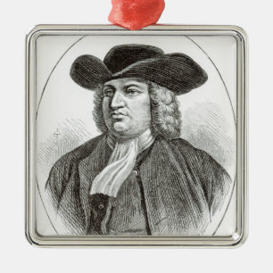 Ornement Carré Argenté William Penn a gravé par le bois Whymper de Josia