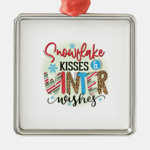 Ornement Carré Argenté Winter Art Winter Wings