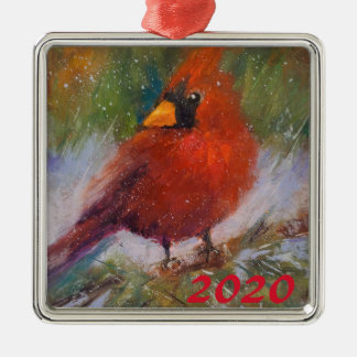 Ornement Carré Argenté WinterVisitor 3Ornement céramique