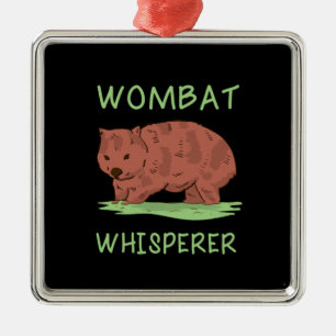Ornement Carré Argenté Wombat Whisperer