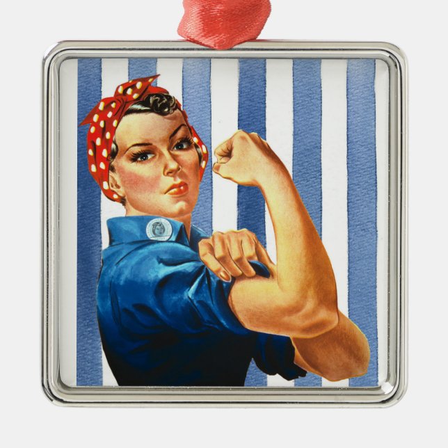 Ornement Carré Argenté Women Power Metal (Devant)