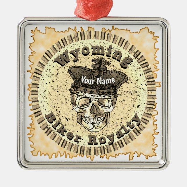 Ornement Carré Argenté Wyoming Biker  (Devant)