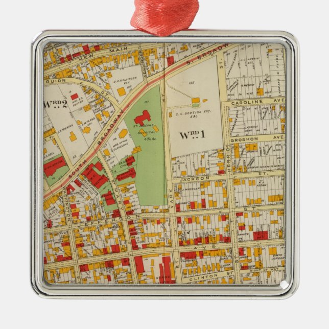 Ornement Carré Argenté Yonkers New York (Devant)