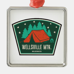 Ornement Carré Argenté Zone sauvage de la montagne de Wellsville Utah Cam