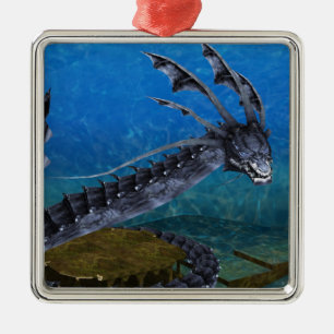 Ornement Carré de Dragon gris