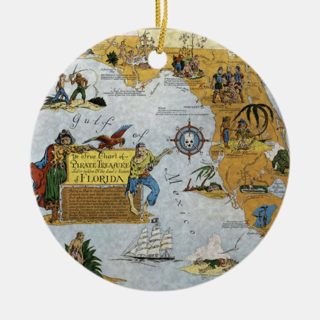 Ornement Carte Pirate de Floride (Devant)