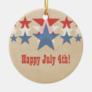 Ornement Cascade rouge, blanc et bleu étoile