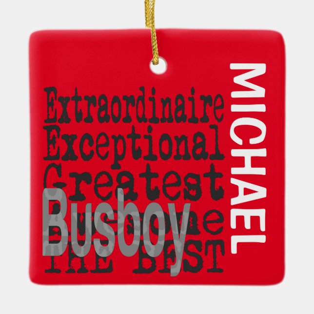 Ornement céramique Busboy Extraordinaire CUSTOM (Devant)
