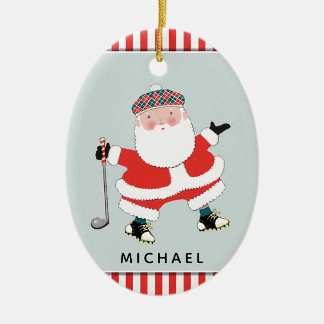 Ornement céramique de collection de golf personnal (Devant)