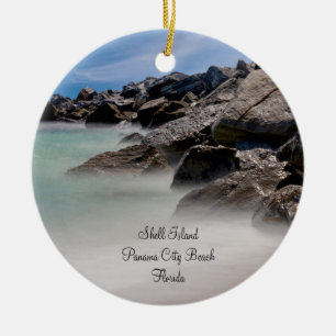 Ornement Cercle Rochers et Vagues de Shell Island
