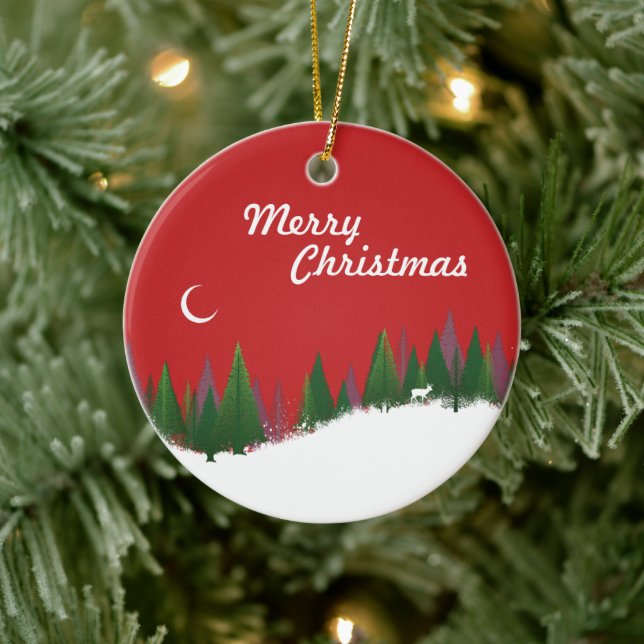 Ornement Cercle Scène des Bois de Noël (Arbre)