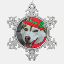 Ornement chic Sibérien Husky Père Noël