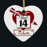 Ornement Cœur En Céramique 14 february : feast of love -<br><div class="desc">On Valentine's day, February 14, is considered in many countries as a day of love and friendship. Couples are exchanging sweet words and gifts as evidence of love and red roses that are the emblem of passion. A very nice cartoon graphic to celebrate Valentine. You'll love this original model. A...</div>