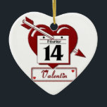 Ornement Cœur En Céramique 14 february : feast of love -<br><div class="desc">On Valentine's day, February 14, is considered in many countries as a day of love and friendship. Couples are exchanging sweet words and gifts as evidence of love and red roses that are the emblem of passion. A very nice cartoon graphic to celebrate Valentine. You'll love this original model. A...</div>