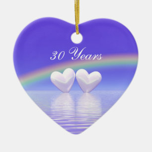 Ornement Cœur En Céramique 30e anniversaire Pearl Hearts