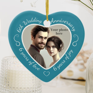 Ornement Cœur En Céramique 6e anniversaire du Mariage