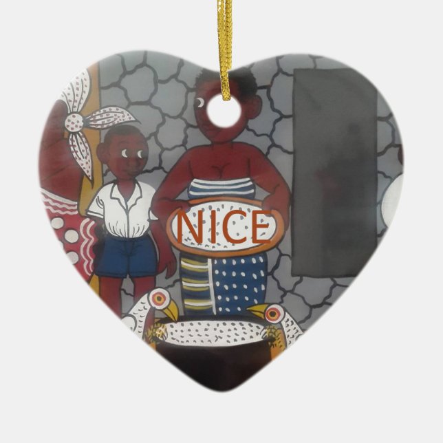 Ornement Cœur En Céramique Africain traditionnel Homestead Lifestyle (Devant)