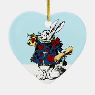 Ornement Cœur En Céramique Alice du lapin blanc au pays des merveilles