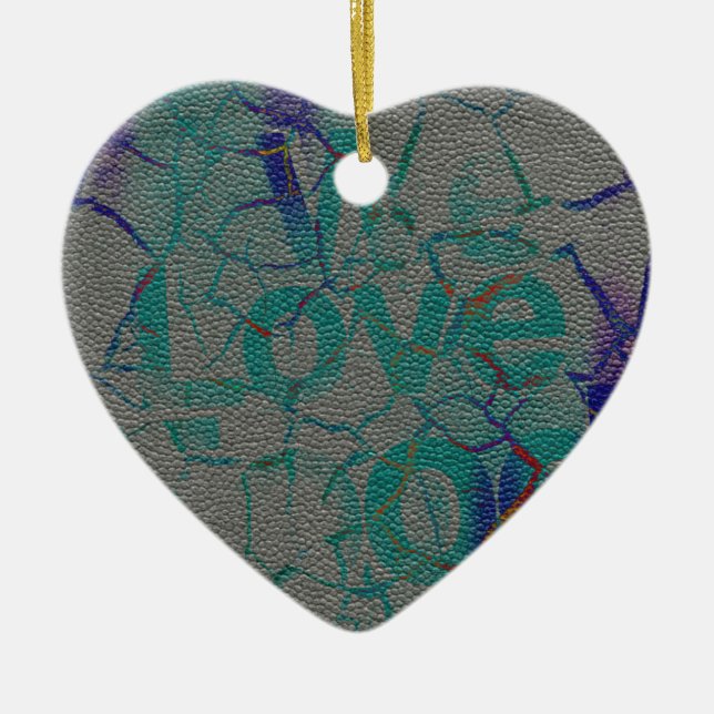 Ornement Cœur En Céramique Amour (Devant)