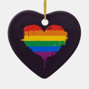 ORNEMENT CŒUR EN CÉRAMIQUE AMOUR DE FIERTÉ