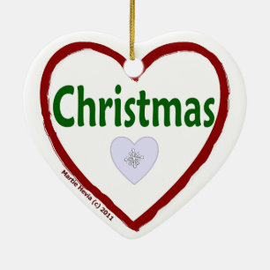 Ornement Cœur En Céramique Amour Noël