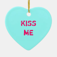 Aqua Conversation Coeur Photo Ornament