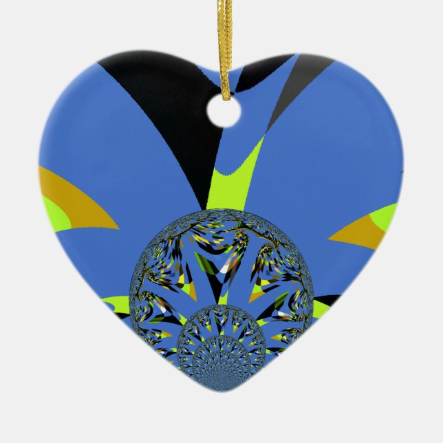 Ornement Cœur En Céramique Arches cool avec sphères fractales Art Design (Devant)