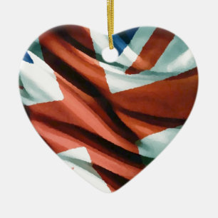 Ornement Cœur En Céramique Art pop du drapeau britannique