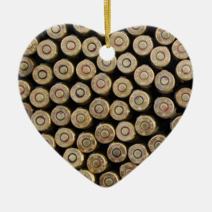 Ornement Cœur En Céramique Balles, munitions