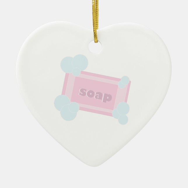Ornement Cœur En Céramique Barre de savon (Devant)