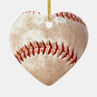 Ornement Cœur En Céramique Baseball