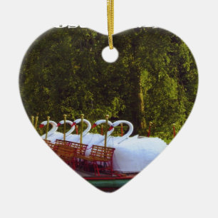Ornement Cœur En Céramique Bateaux Boston Swan