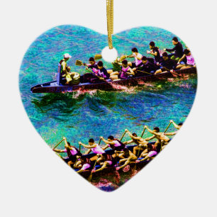 Ornement Cœur En Céramique Bateaux Dragon e2