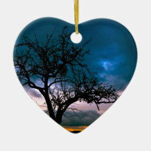 Ornement Cœur En Céramique Beau coucher de soleil paysage Pittoresque Art pho