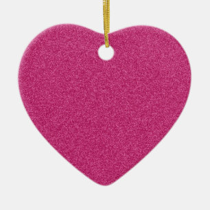 Ornement Cœur En Céramique Beau effet parties scintillant rose chaud girly ar