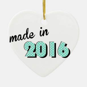 Ornement Cœur En Céramique Bébé Fabriqué En 2016