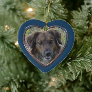 Ornement Cœur En Céramique Bleu dans mon coeur Modèle Pet Memorial