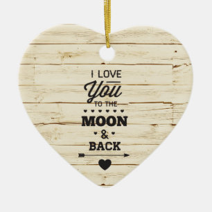 Ornement Cœur En Céramique Bois blanc de Faux