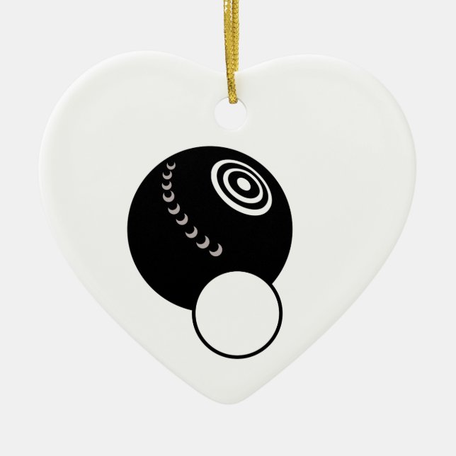 ORNEMENT CŒUR EN CÉRAMIQUE BOL DE PELOUSE (Devant)