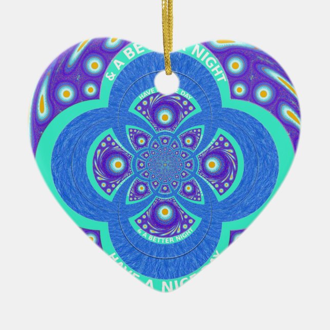 Ornement Cœur En Céramique Bonne journée (Devant)