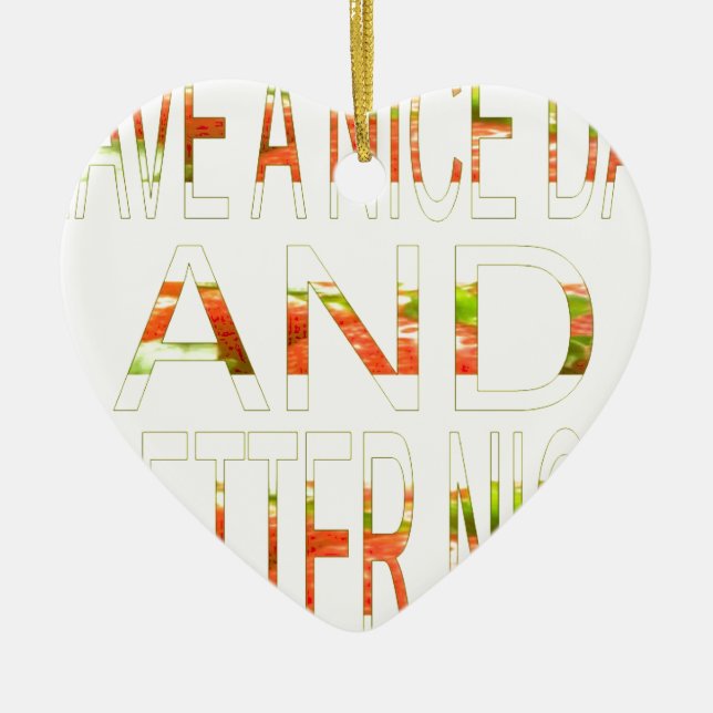 Ornement Cœur En Céramique Bonne journée (Devant)