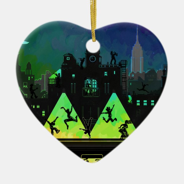 Ornement Cœur En Céramique Boogie Nights New York (Devant)