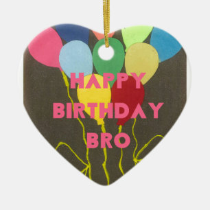 Ornement Cœur En Céramique Bro Art d'anniversaire heureux