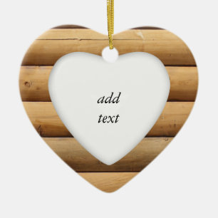 Ornement Cœur En Céramique Cabine Faux Log